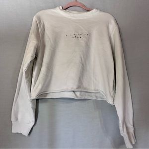 Brandy Melville John Galt White Los Angeles 1984 Sweater Cropped OS